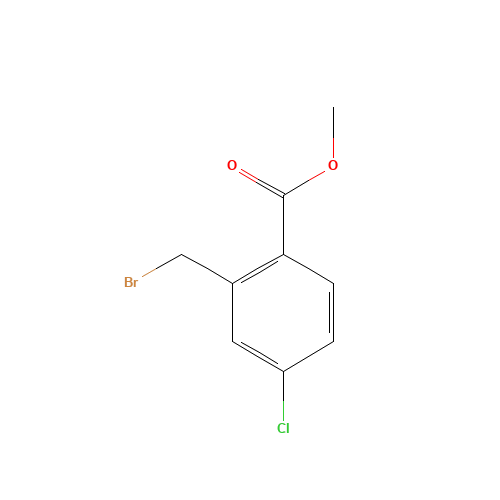 methyl 2-(bromomethyl)-4-chlorobenzoate (CAS: 145908-29-8) - Chemical Structure and Molecular Formula 