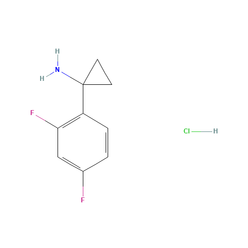 1-(2,4-difluorophenyl)cyclopropan-1-amine;hydrochloride (CAS: 1186663-18-2) - Chemical Structure and Molecular Formula 