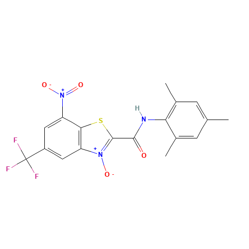 7-nitro-3-oxido-5-(trifluoromethyl)-N-(2,4,6-trimethylphenyl)-1,3-benzothiazol-3-ium-2-carboxamide (CAS: 217317-46-9) - Related Chemical Product