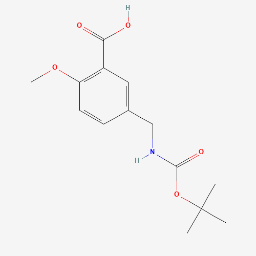 2-methoxy-5-[[(2-methylpropan-2-yl)oxycarbonylamino]methyl]benzoic acid (CAS: 153903-13-0) - Chemical Structure and Molecular Formula 