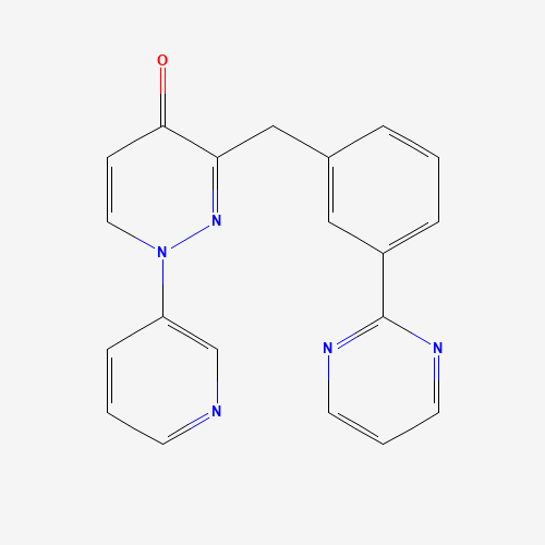 1-pyridin-3-yl-3-[(3-pyrimidin-2-ylphenyl)methyl]pyridazin-4-one (CAS: 1314380-86-3) - Chemical Structure and Molecular Formula 