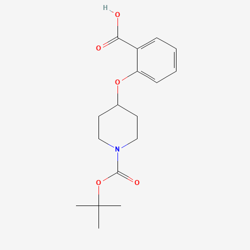 2-[1-[(2-methylpropan-2-yl)oxycarbonyl]piperidin-4-yl]oxybenzoic acid (CAS: 1398510-72-9) - Related Chemical Product