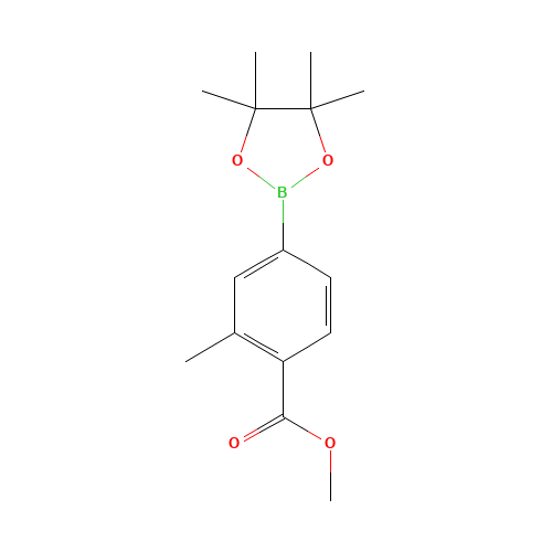 methyl 2-methyl-4-(4,4,5,5-tetramethyl-1,3,2-dioxaborolan-2-yl)benzoate (CAS: 525362-07-6) - Chemical Structure and Molecular Formula 