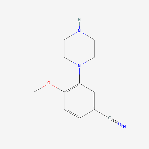 4-methoxy-3-piperazin-1-ylbenzonitrile (CAS: 204634-65-1) - Chemical Structure and Molecular Formula 