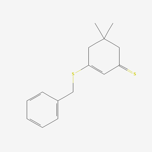 3-benzylsulfanyl-5,5-dimethylcyclohex-2-ene-1-thione (CAS: 227205-65-4) - Chemical Structure and Molecular Formula 