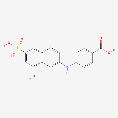 4-[(8-hydroxy-6-sulfonaphthalen-2-yl)amino]benzoic acid (CAS: 5855-84-5) - Chemical Structure and Molecular Formula 