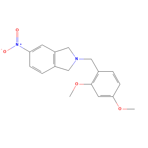 2-[(2,4-dimethoxyphenyl)methyl]-5-nitro-1,3-dihydroisoindole (CAS: 912999-83-8) - Chemical Structure and Molecular Formula 