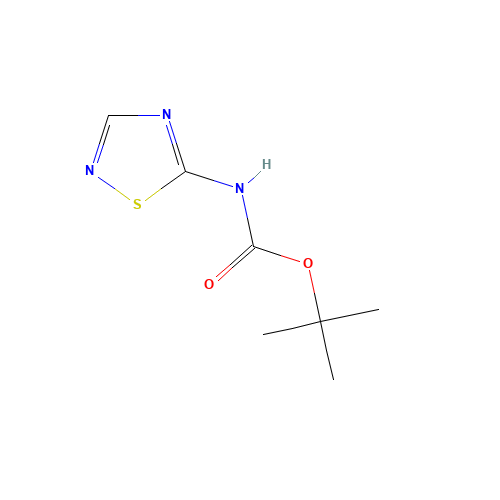 tert-butyl N-(1,2,4-thiadiazol-5-yl)carbamate (CAS: 264600-76-2) - Chemical Structure and Molecular Formula 