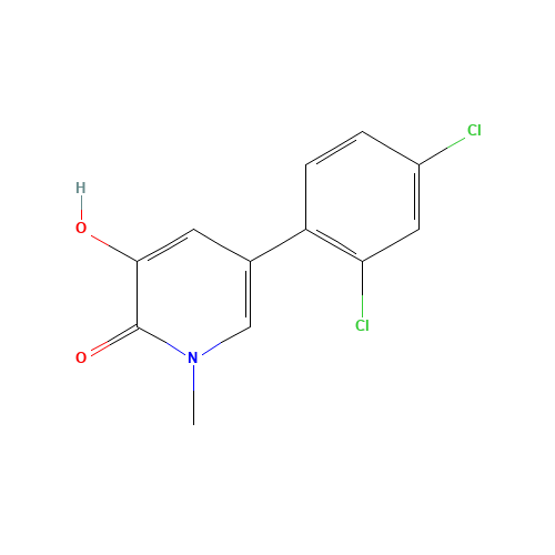 5-(2,4-dichlorophenyl)-3-hydroxy-1-methylpyridin-2-one (CAS: 1333146-46-5) - Chemical Structure and Molecular Formula 