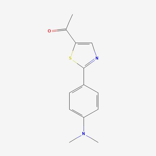 1-[2-[4-(dimethylamino)phenyl]-1,3-thiazol-5-yl]ethanone (CAS: 61335-98-6) - Chemical Structure and Molecular Formula 