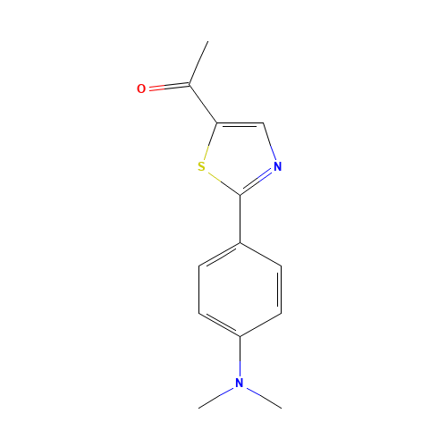 1-[2-[4-(dimethylamino)phenyl]-1,3-thiazol-5-yl]ethanone (CAS: 61335-98-6) - Chemical Structure and Molecular Formula 