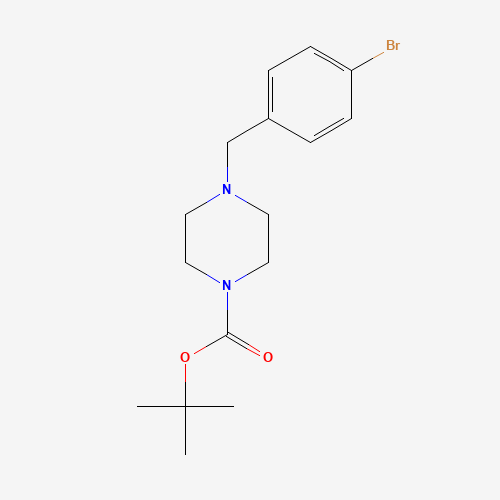 tert-butyl 4-[(4-bromophenyl)methyl]piperazine-1-carboxylate (CAS: 844891-10-7) - Chemical Structure and Molecular Formula 
