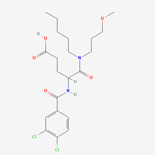 4-[(3,4-dichlorobenzoyl)amino]-5-[3-methoxypropyl(pentyl)amino]-5-oxopentanoic acid (CAS: 107097-80-3) - Chemical Structure and Molecular Formula 
