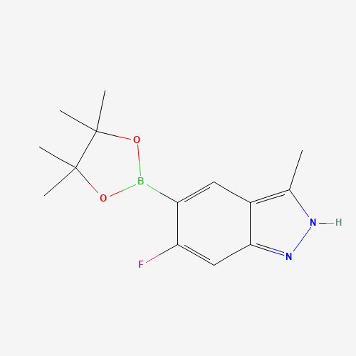 6-fluoro-3-methyl-5-(4,4,5,5-tetramethyl-1,3,2-dioxaborolan-2-yl)-2H-indazole (CAS: 864773-67-1) - Chemical Structure and Molecular Formula 
