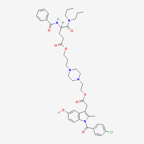 3-[4-[2-[2-[1-(4-chlorobenzoyl)-5-methoxy-2-methylindol-3-yl]acetyl]oxyethyl]piperazin-1-yl]propyl 4-benzamido-5-(dipropylamino)-5-oxopentanoate (CAS: 57132-53-3) - Related Chemical Product