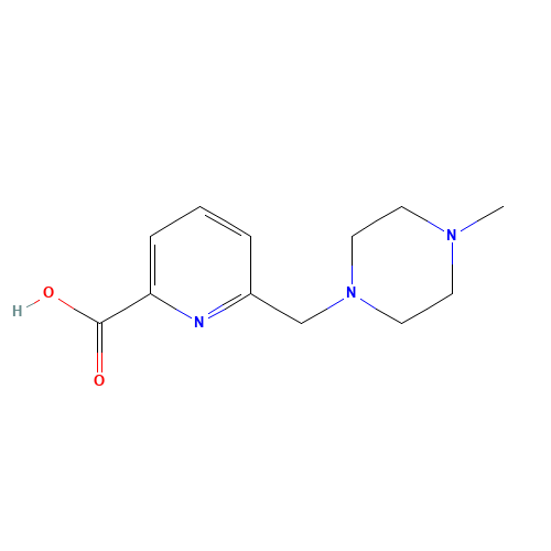 6-[(4-methylpiperazin-1-yl)methyl]pyridine-2-carboxylic acid (CAS: 1055927-07-5) - Chemical Structure and Molecular Formula 