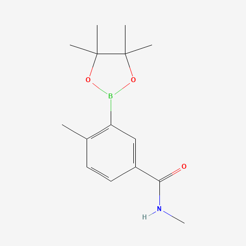 N,4-dimethyl-3-(4,4,5,5-tetramethyl-1,3,2-dioxaborolan-2-yl)benzamide (CAS: 1019918-76-3) - Chemical Structure and Molecular Formula 