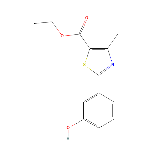 ethyl 2-(3-hydroxyphenyl)-4-methyl-1,3-thiazole-5-carboxylate (CAS: 209538-87-4) - Chemical Structure and Molecular Formula 