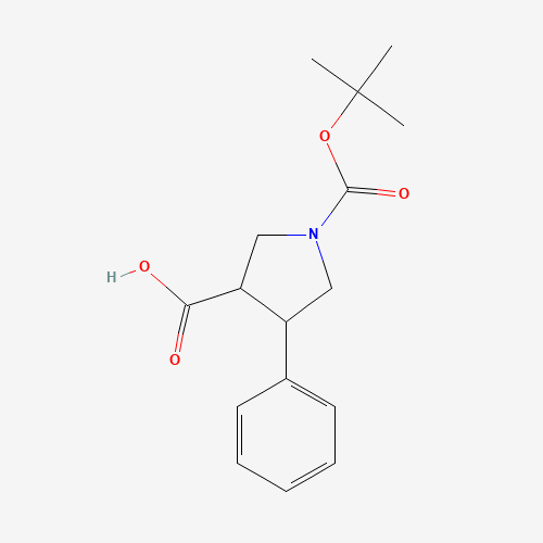 1-[(2-methylpropan-2-yl)oxycarbonyl]-4-phenylpyrrolidine-3-carboxylic acid (CAS: 939757-89-8) - Related Chemical Product