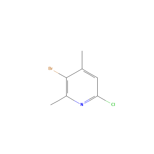 3-bromo-6-chloro-2,4-dimethylpyridine (CAS: 918145-29-6) - Chemical Structure and Molecular Formula 