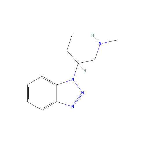 2-(benzotriazol-1-yl)-N-methylbutan-1-amine (CAS: 26861-75-6) - Chemical Structure and Molecular Formula 
