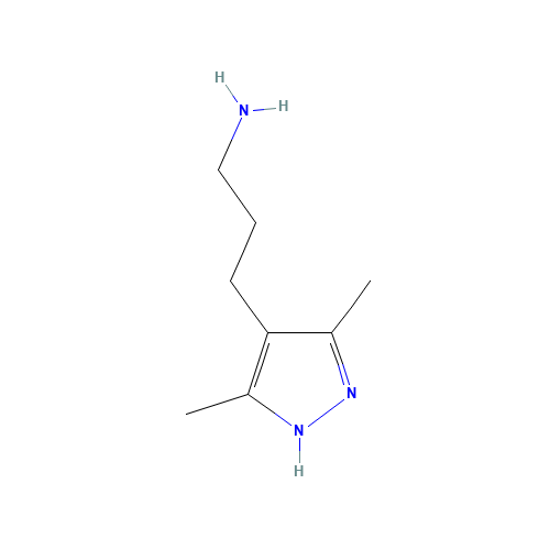 3-(3,5-dimethyl-1H-pyrazol-4-yl)propan-1-amine (CAS: 936940-75-9) - Chemical Structure and Molecular Formula 