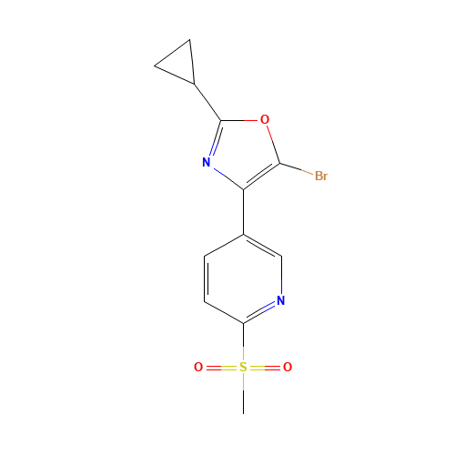 5-bromo-2-cyclopropyl-4-(6-methylsulfonylpyridin-3-yl)-1,3-oxazole (CAS: 1207747-63-4) - Related Chemical Product