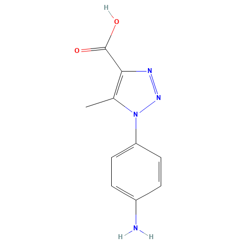 1-(4-aminophenyl)-5-methyltriazole-4-carboxylic acid (CAS: 716361-82-9) - Chemical Structure and Molecular Formula 