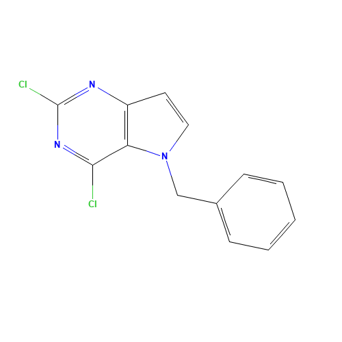 5-benzyl-2,4-dichloropyrrolo[3,2-d]pyrimidine (CAS: 129872-83-9) - Chemical Structure and Molecular Formula 