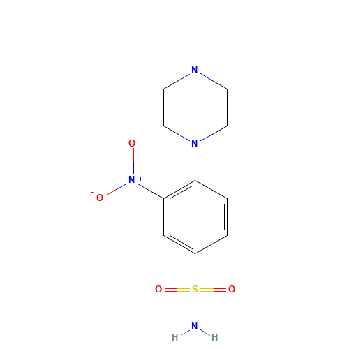 4-(4-methylpiperazin-1-yl)-3-nitrobenzenesulfonamide (CAS: 610261-20-6) - Chemical Structure and Molecular Formula 