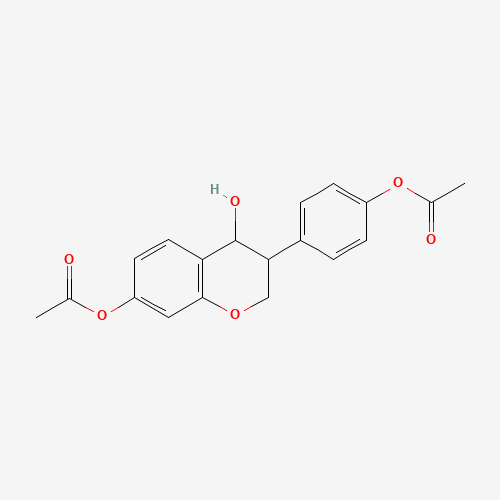 [4-(7-acetyloxy-4-hydroxy-3,4-dihydro-2H-chromen-3-yl)phenyl] acetate (CAS: 457655-68-4) - Chemical Structure and Molecular Formula 