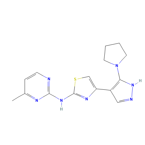 N-(4-methylpyrimidin-2-yl)-4-(5-pyrrolidin-1-yl-1H-pyrazol-4-yl)-1,3-thiazol-2-amine (CAS: 1235313-52-6) - Related Chemical Product