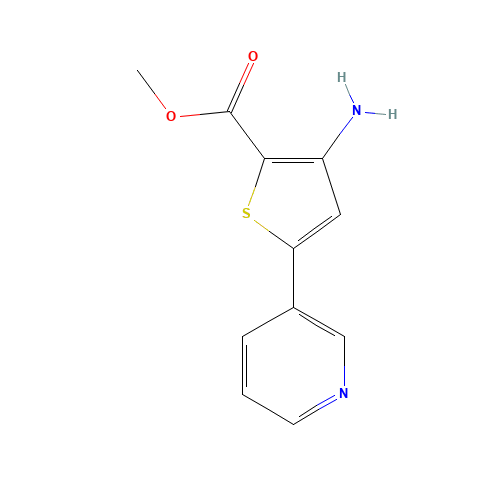 methyl 3-amino-5-pyridin-3-ylthiophene-2-carboxylate (CAS: 887247-28-1) - Chemical Structure and Molecular Formula 