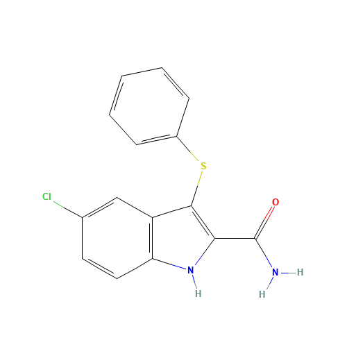 5-chloro-3-phenylsulfanyl-1H-indole-2-carboxamide (CAS: 148473-16-9) - Related Chemical Product
