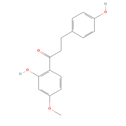 1-(2-hydroxy-4-methoxyphenyl)-3-(4-hydroxyphenyl)propan-1-one (CAS: 65428-04-8) - Chemical Structure and Molecular Formula 
