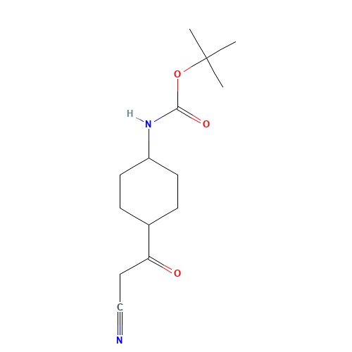 tert-butyl N-[4-(2-cyanoacetyl)cyclohexyl]carbamate (CAS: 1401222-80-7) - Chemical Structure and Molecular Formula 