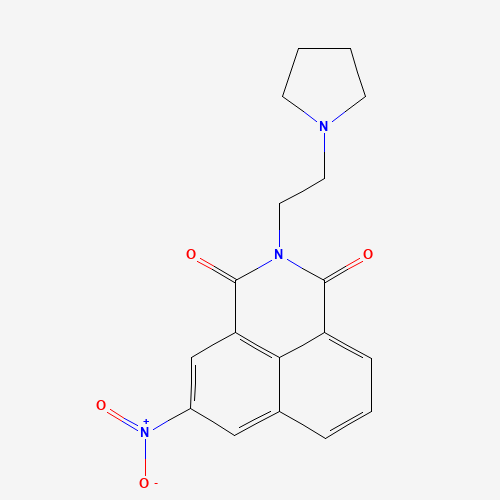 5-nitro-2-(2-pyrrolidin-1-ylethyl)benzo[de]isoquinoline-1,3-dione (CAS: 54824-20-3) - Chemical Structure and Molecular Formula 
