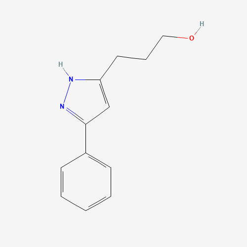 3-(3-phenyl-1H-pyrazol-5-yl)propan-1-ol (CAS: 69706-74-7) - Chemical Structure and Molecular Formula 