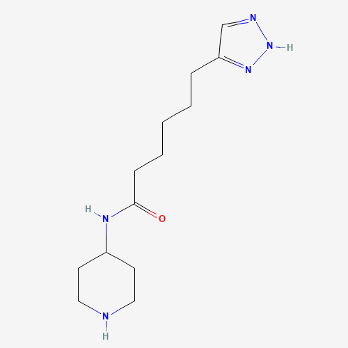 N-piperidin-4-yl-6-(2H-triazol-4-yl)hexanamide (CAS: 1613577-18-6) - Chemical Structure and Molecular Formula 