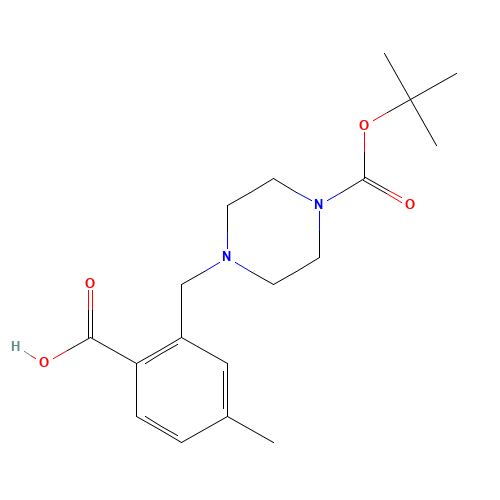 4-methyl-2-[[4-[(2-methylpropan-2-yl)oxycarbonyl]piperazin-1-yl]methyl]benzoic acid (CAS: 1460037-34-6) - Related Chemical Product