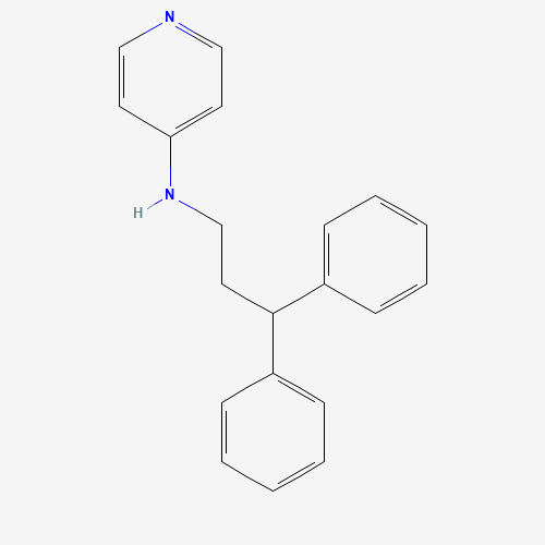 N-(3,3-diphenylpropyl)pyridin-4-amine (CAS: 75437-14-8) - Chemical Structure and Molecular Formula 