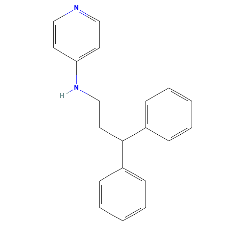 N-(3,3-diphenylpropyl)pyridin-4-amine (CAS: 75437-14-8) - Chemical Structure and Molecular Formula 
