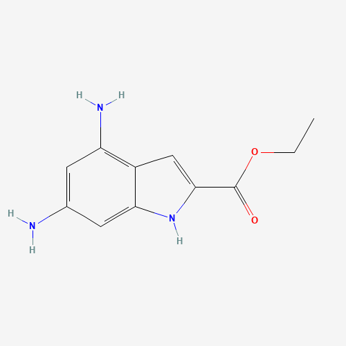 ethyl 4,6-diamino-1H-indole-2-carboxylate (CAS: 1003708-86-8) - Chemical Structure and Molecular Formula 