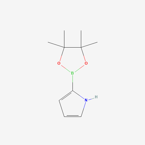 2-(4,4,5,5-tetramethyl-1,3,2-dioxaborolan-2-yl)-1H-pyrrole (CAS: 476004-79-2) - Chemical Structure and Molecular Formula 