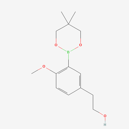 2-[3-(5,5-dimethyl-1,3,2-dioxaborinan-2-yl)-4-methoxyphenyl]ethanol (CAS: 1374135-97-3) - Chemical Structure and Molecular Formula 