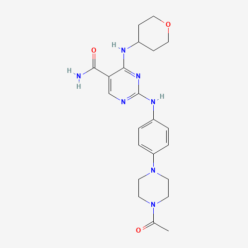 2-[4-(4-acetylpiperazin-1-yl)anilino]-4-(oxan-4-ylamino)pyrimidine-5-carboxamide (CAS: 1198300-06-9) - Related Chemical Product