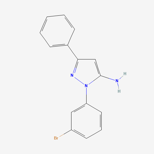 2-(3-bromophenyl)-5-phenylpyrazol-3-amine (CAS: 890764-15-5) - Chemical Structure and Molecular Formula 