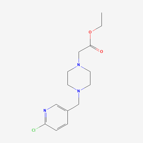 ethyl 2-[4-[(6-chloropyridin-3-yl)methyl]piperazin-1-yl]acetate (CAS: 1169699-53-9) - Chemical Structure and Molecular Formula 