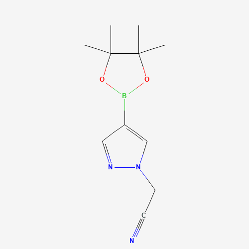 2-[4-(4,4,5,5-tetramethyl-1,3,2-dioxaborolan-2-yl)pyrazol-1-yl]acetonitrile (CAS: 1093307-35-7) - Chemical Structure and Molecular Formula 