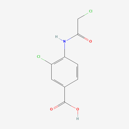 3-chloro-4-[(2-chloroacetyl)amino]benzoic acid (CAS: 878672-29-8) - Chemical Structure and Molecular Formula 